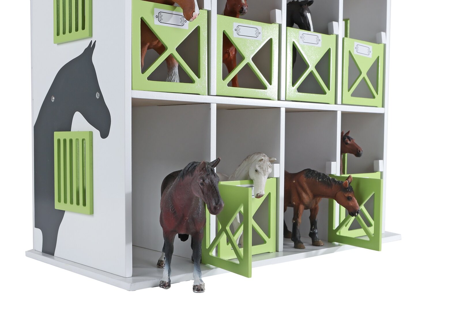 Kids Globe Hestestald med 12 bokse - Hestehotel af træ 5