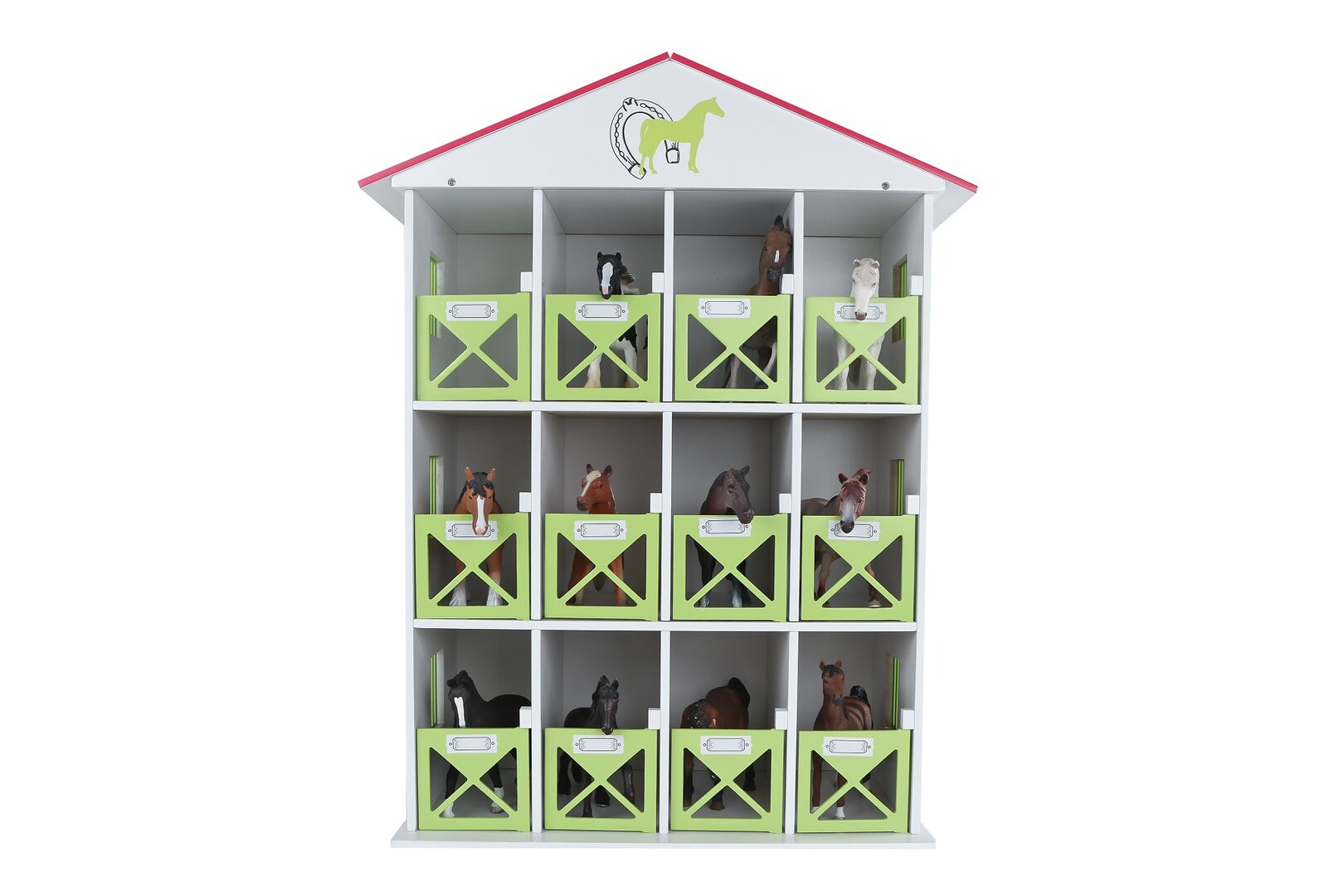 Kids Globe Hestestald med 12 bokse - Hestehotel af træ